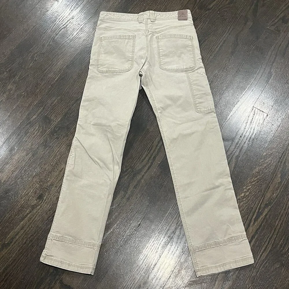 PrAna Bronson Pants Men's 28x32‎  Brown Washed Canvas Hiking Gorpcore (30x32)